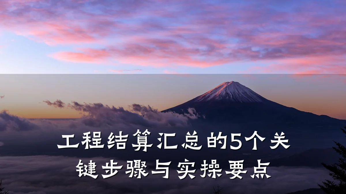 工程结算汇总的5个关键步骤与实操要点