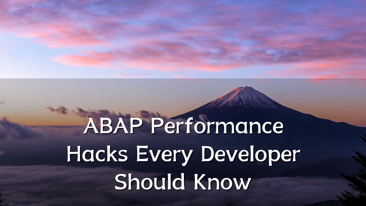 ABAP Performance Hacks Every Developer Should Know