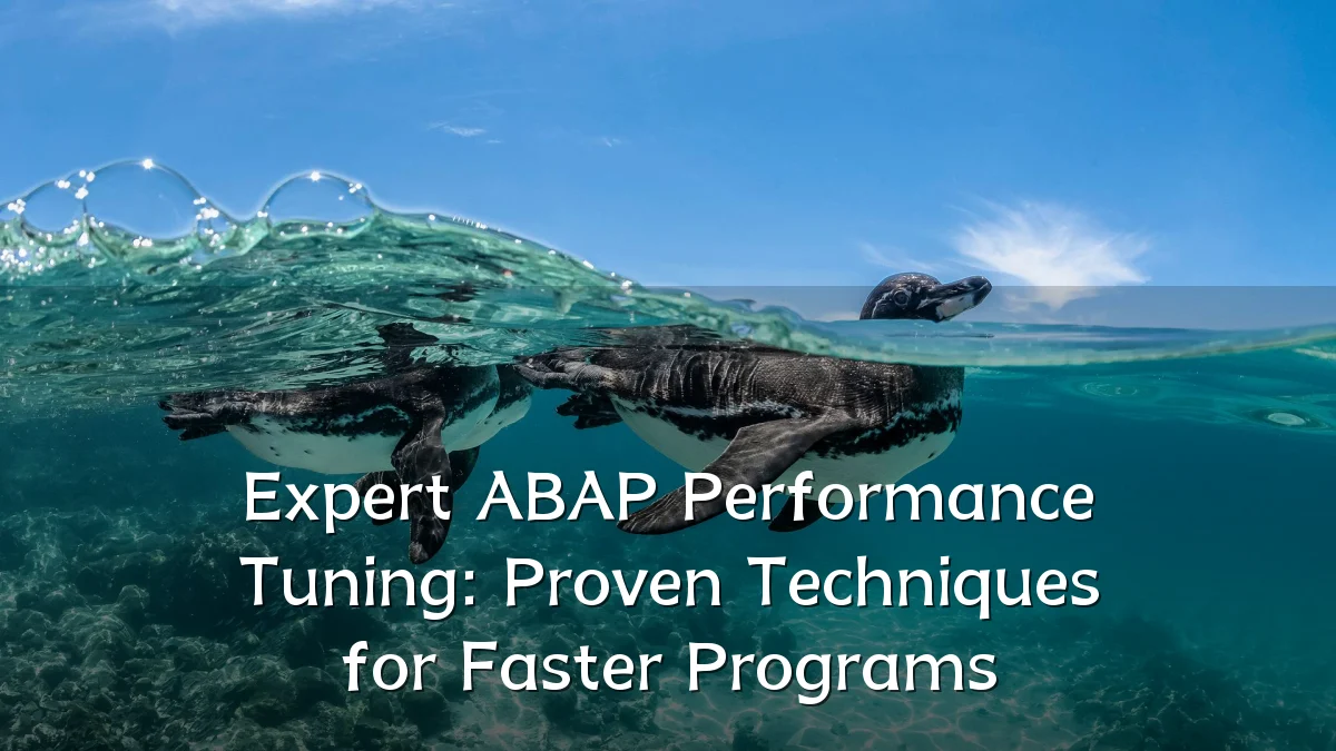 Expert ABAP Performance Tuning: Proven Techniques for Faster Programs