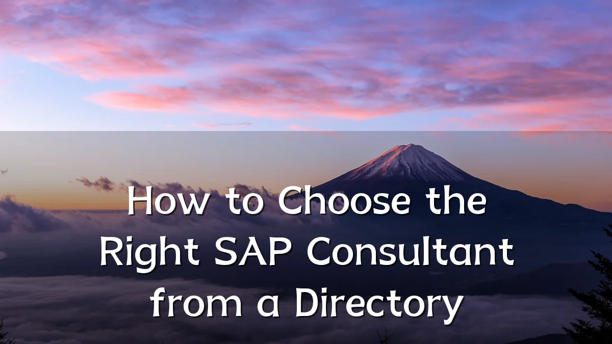 How to Choose the Right SAP Consultant from a Directory