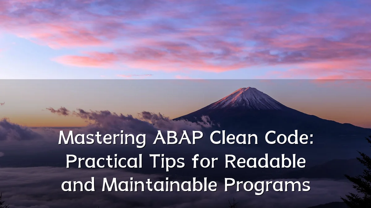 Mastering ABAP Clean Code: Practical Tips for Readable and Maintainable Programs