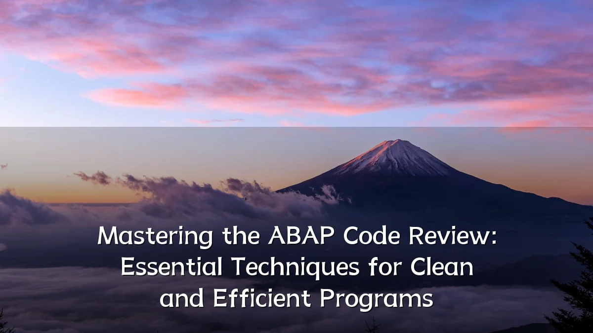 Mastering the ABAP Code Review: Essential Techniques for Clean and Efficient Programs