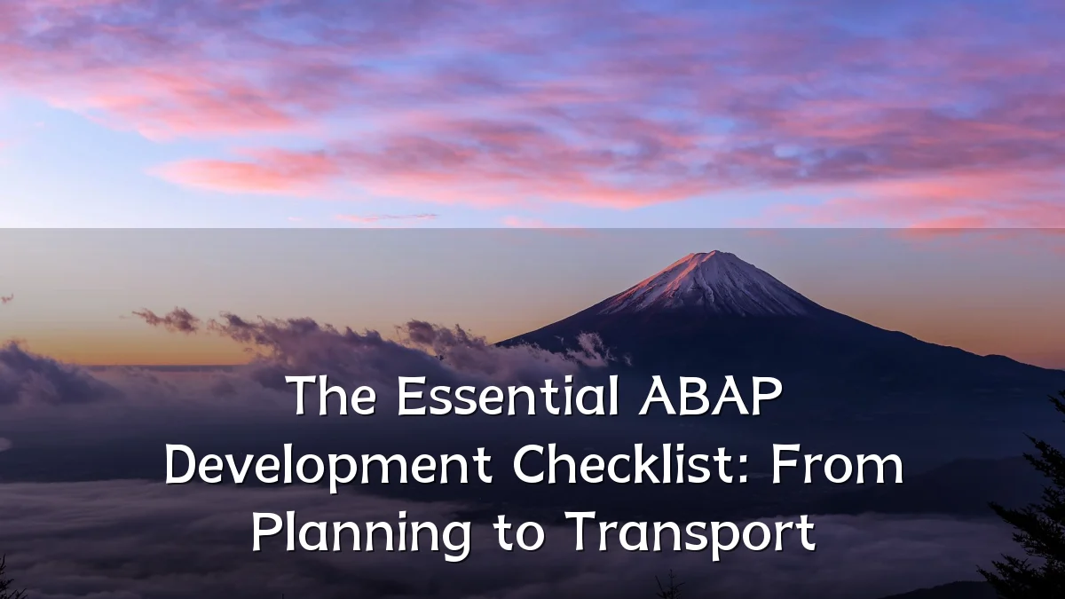 The Essential ABAP Development Checklist: From Planning to Transport