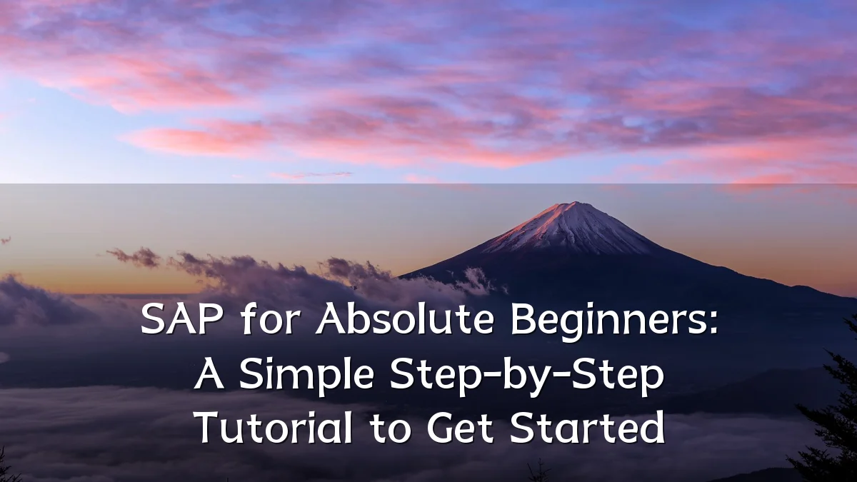 SAP for Absolute Beginners: A Simple Step-by-Step Tutorial to Get Started