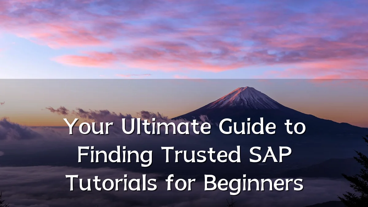 Your Ultimate Guide to Finding Trusted SAP Tutorials for Beginners